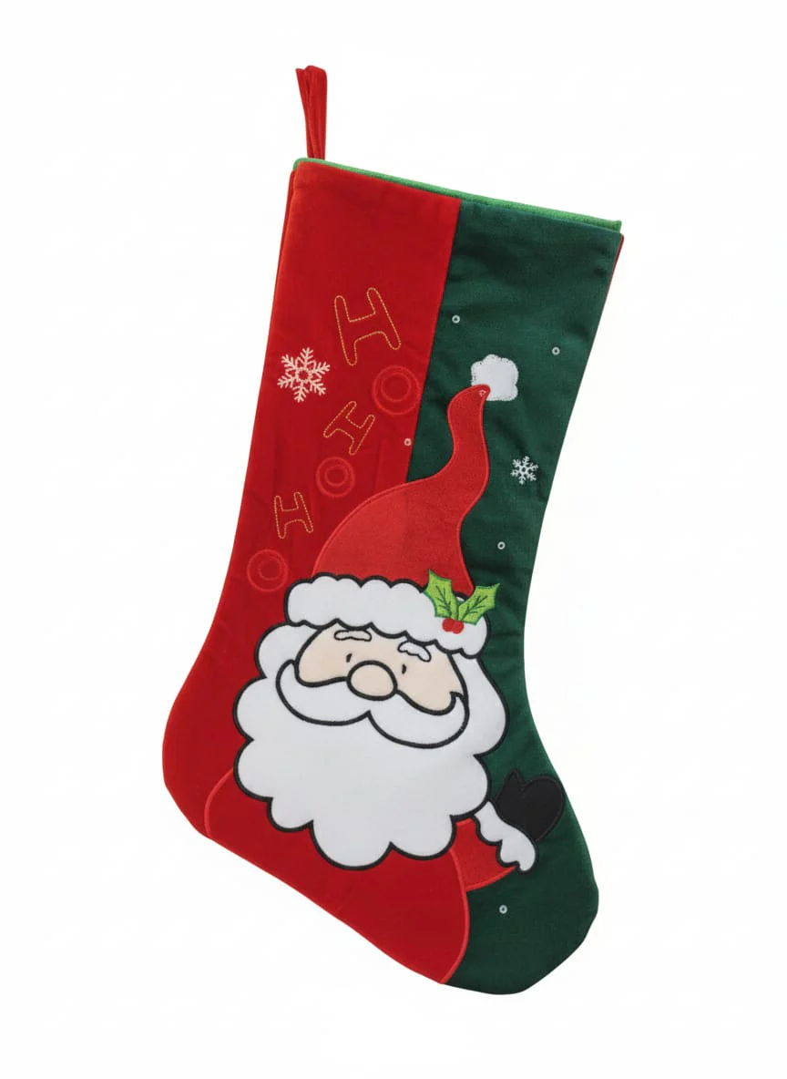 AKDC 43cm Classic Santa Claus Stocking – Luxury Soft Fabric Christmas Hanging Stocking for Gifts & Decoration - Image 2