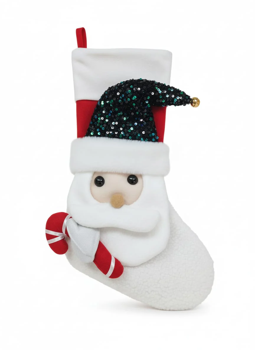 AKDC 43cm Santa Claus Christmas Stocking – Premium Plush Red Holiday Gift Sock for Fireplace, Christmas Tree & Home Décor - Image 2