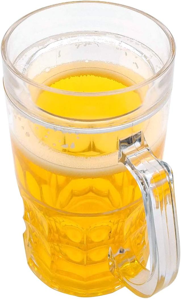 AKDC 450ml Creative Double Mezzanine Summer Town Ice Spoof Fake Beer Mug Home Decoration Accessories Funny Novelty Cup Gift