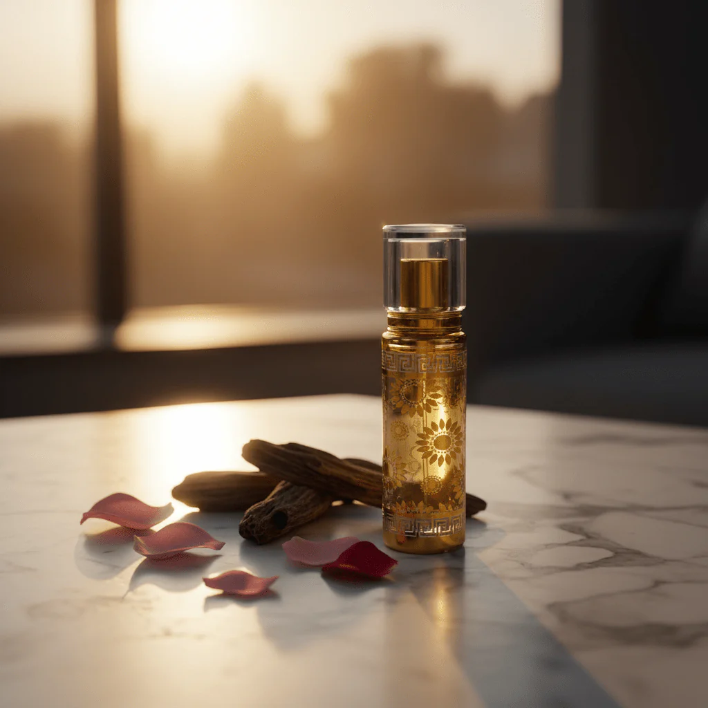 AKDC 50ml elegant glass perfume bottle with gold detail premium luxury fragrance container gift item - Image 2