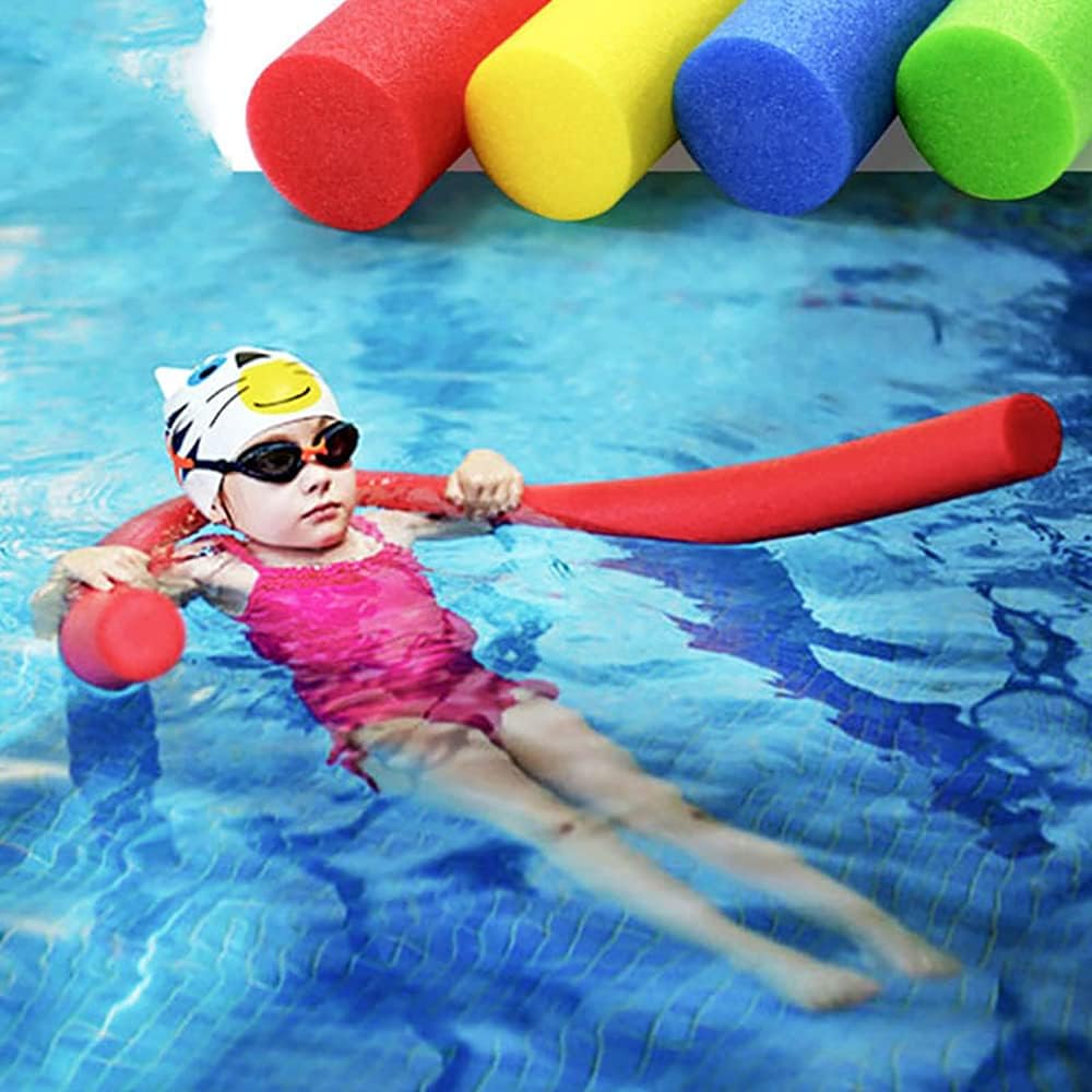 AKDC 5pcs Swimming Noodles Floating Swimmings Pool Noodle Swim Kickboard Water Float Aid Woggle Noodles Hollow Learn Swimming Foam Diy Toys Over Random Assorted Colors-64InchX2.5Inch - Image 3