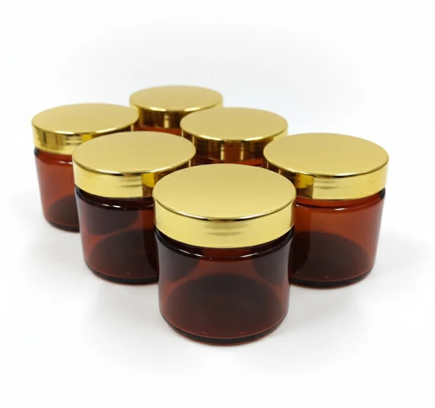 AKDC 6-Piece Plastic PET Jar Set – 200ml Each, Brown with Gold Lid, Ideal for Spices, Dry Fruits & Snacks - Image 3