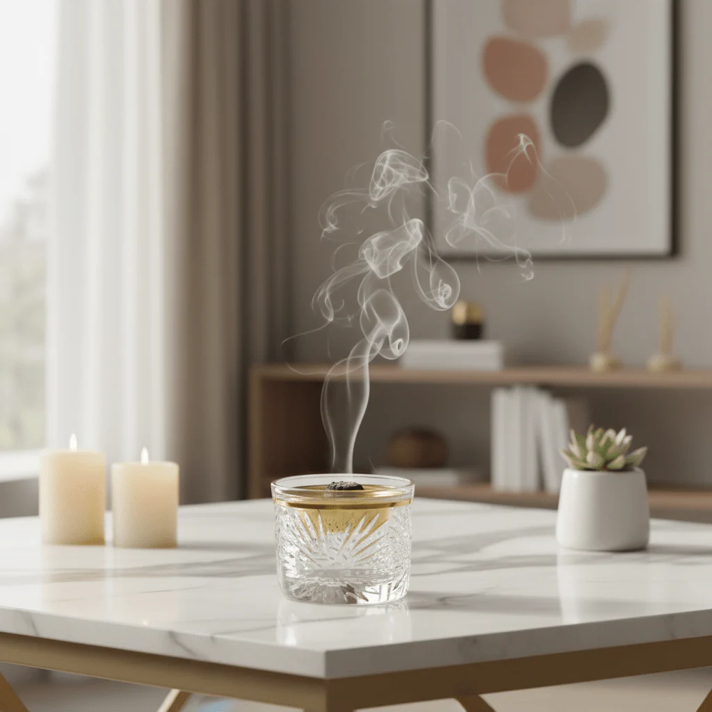 AKDC 8cm Small Crystal Incense Burner for Aromatherapy, Meditation, Relaxation, and Minimalist Home Décor Styling - Image 2