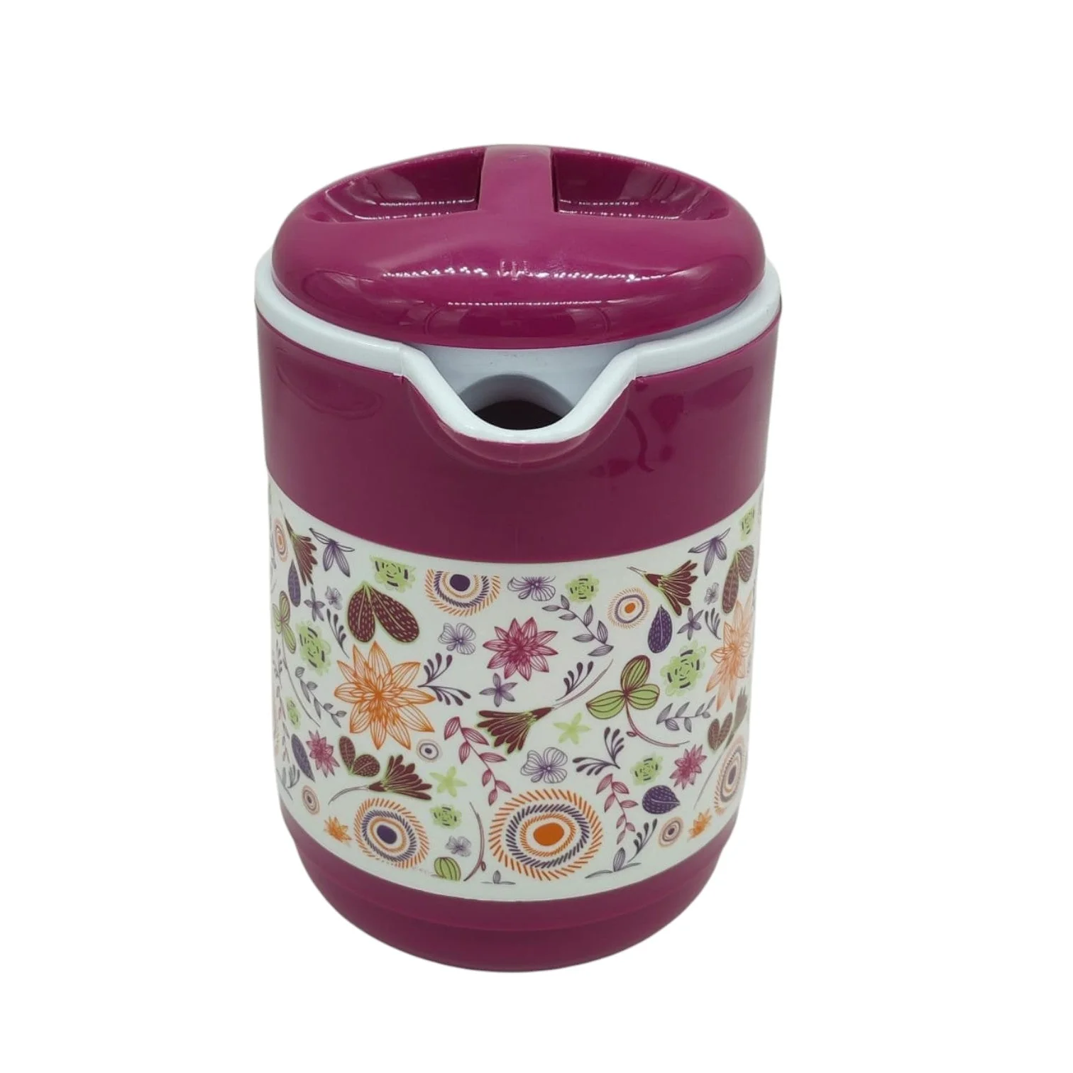 AKDC Plastic Jug 1Liter Pitcher Floral Print Clear Plastic Water Jug with Lid, Fridge Jug, Shatter Proof, Great for Iced Tea, Sangria, Lemonade, Juice - Image 2