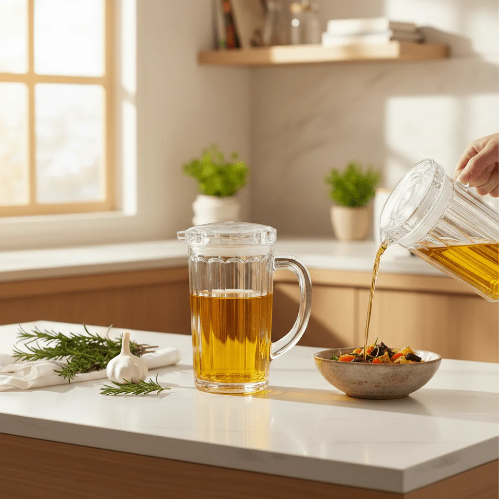 AKDC Acrylic Oil Dispenser with Handle for Easy Pouring and Kitchen Use 500 ml - Image 2