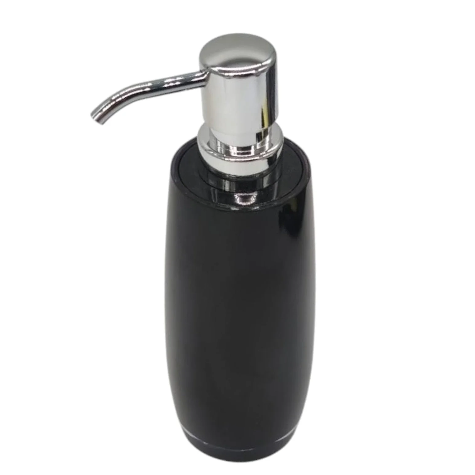 AKDC Acrylic Plastic Hand Soap Dispenserwith Easy-to-Press Pump-350ML-Black&Silver