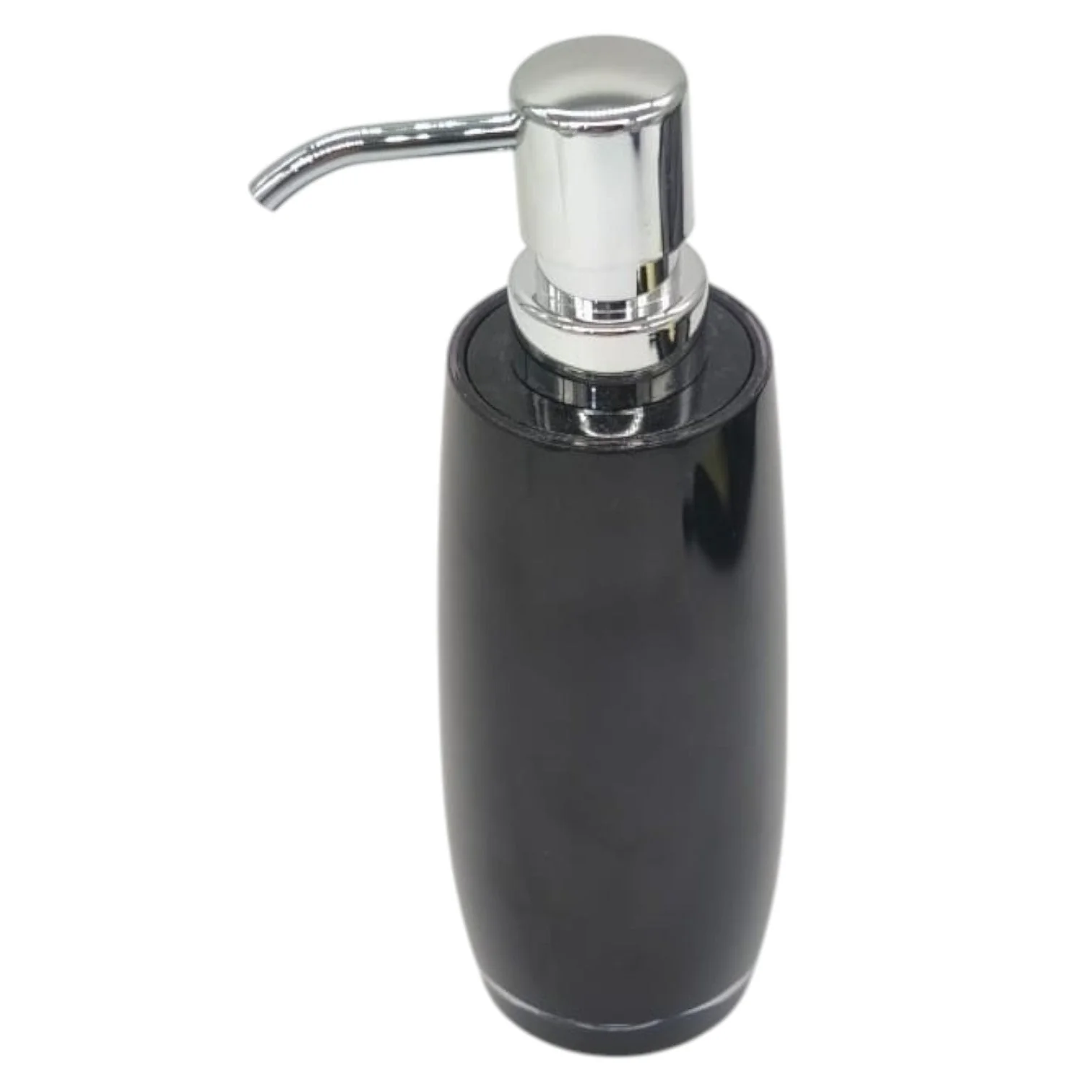 AKDC Acrylic Plastic Hand Soap Dispenserwith Easy-to-Press Pump-350ML-Black&Silver - Image 2