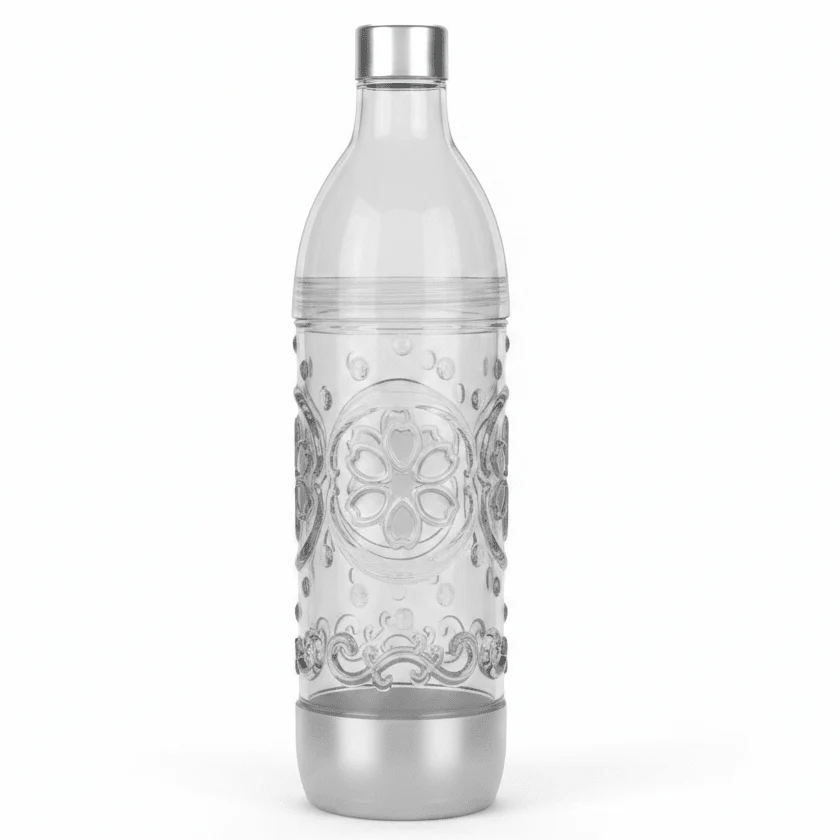 AKDC Acrylic Water Bottle with Silver Base and Cap for Stylish Drinking 1500 ml