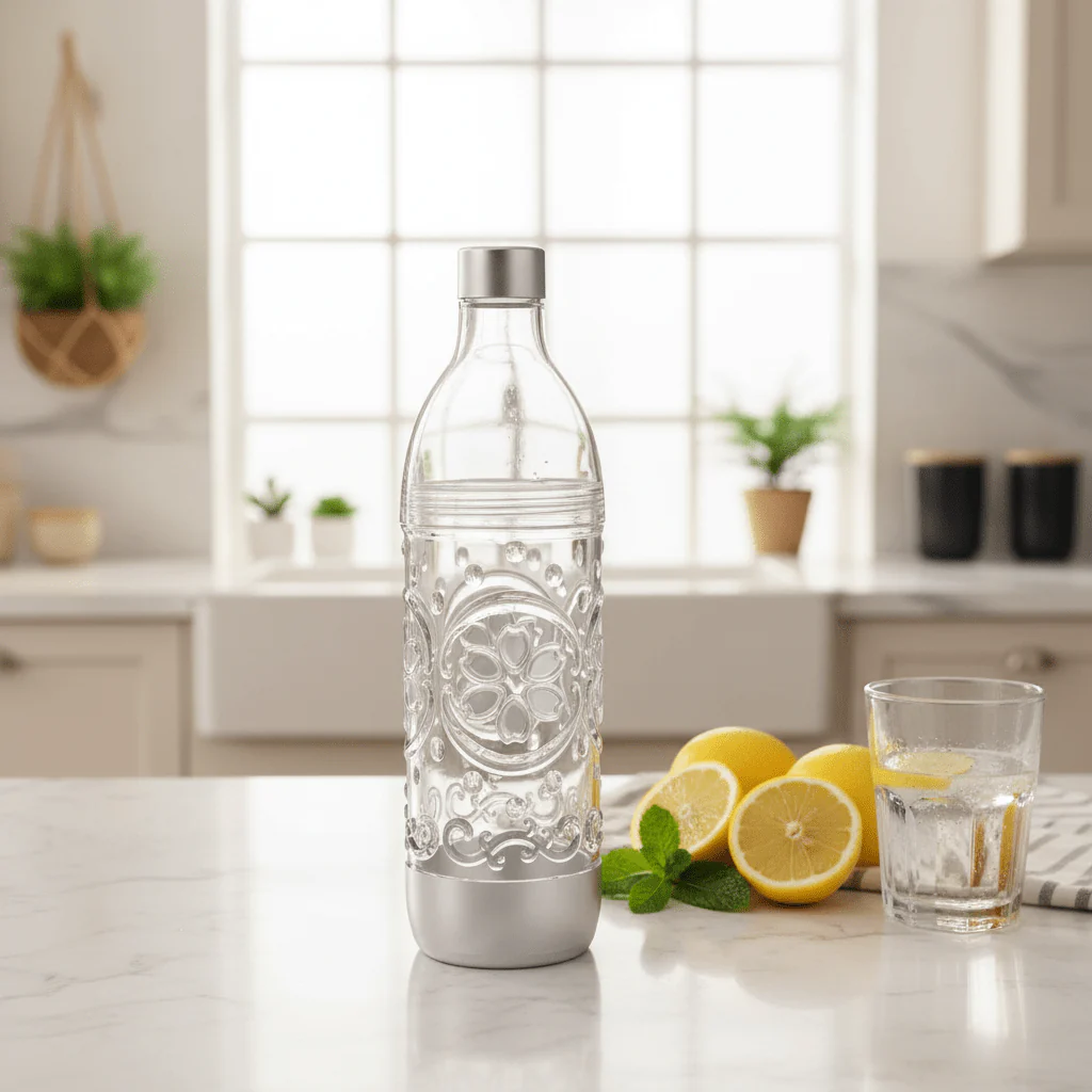 AKDC Acrylic Water Bottle with Silver Base and Cap for Stylish Drinking 1500 ml - Image 2