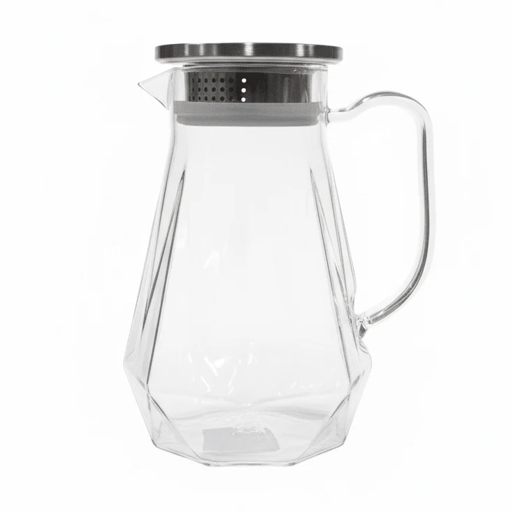 AKDC Acrylic Water Jug with SS Lid 1000ml, Clear & Transparent