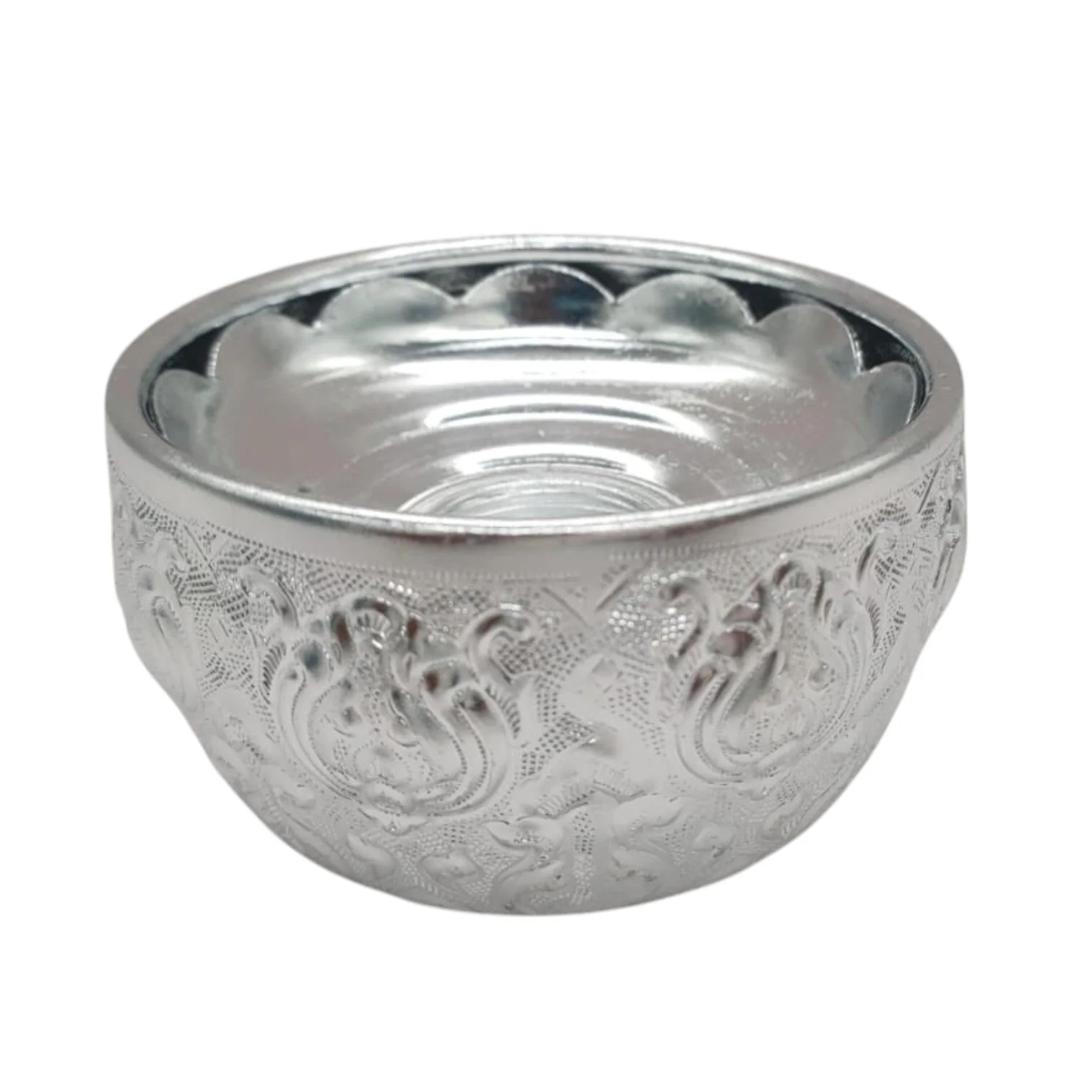 AKDC Aluminium Small Bowl With Stand 100ml-8cmX8cm-Silver - Image 2