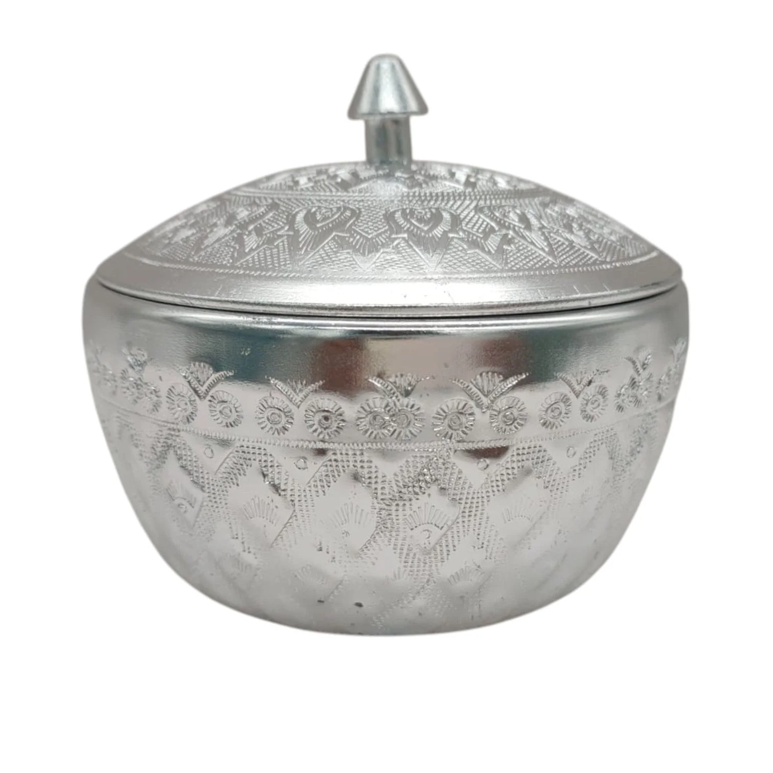 AKDC Aluminium Small Sugar Bowl With Cover 200ml-10cm-Silver