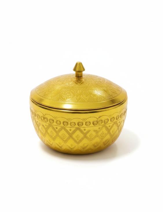AKDC Aluminium Sugar Bowl – Royal Gold Finish | 10 cm Premium Table Decor - Image 3