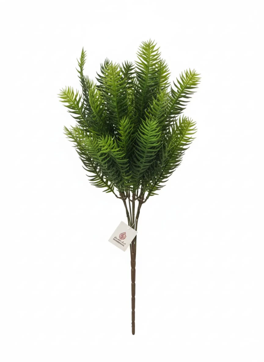 AKDC Artificial Norfolk Pine Branch - Durable Plastic Greenery with Natural Pine Appearance, Ideal for Home or Office, 54 cm,"- Constructed from sturdy plastic material that captures the soft, needle-like foliage of Norfolk pine trees.