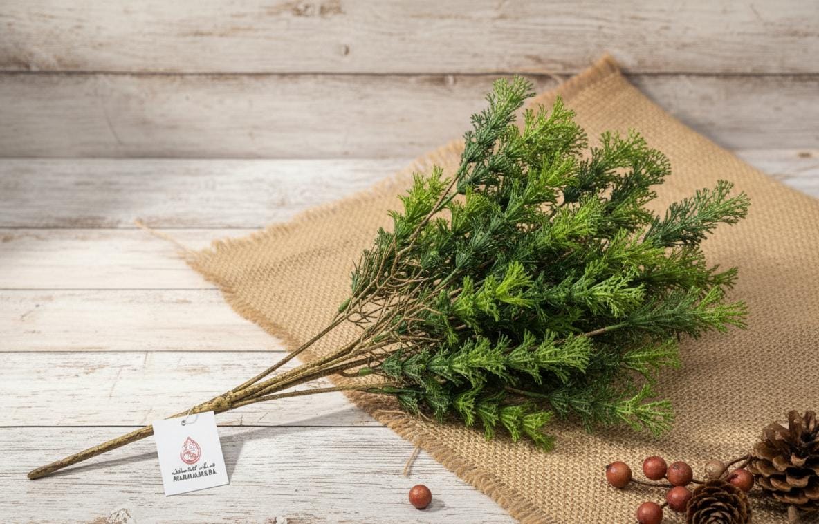 AKDC Artificial Pine Branch - Lifelike Plastic Evergreen Greenery, Perfect for Year-Round Display, 54 cm Length,"- Made from high-quality plastic to replicate the texture and color of real pine needles for authentic appeal. - Image 2