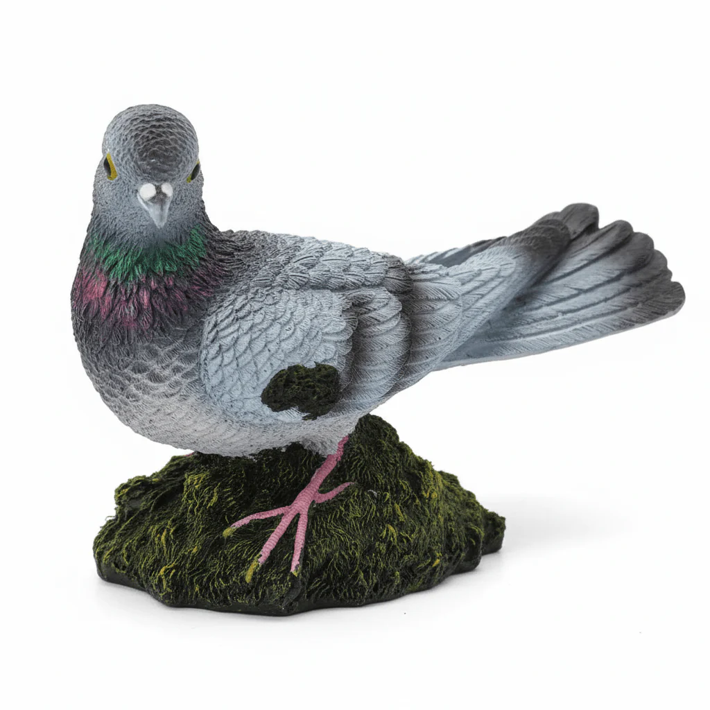 AKDC Artistic Polyresin Dove Decorative Showpiece – Elegant Home Accent Sculpture in Grey Finish, 16 × 21 cm