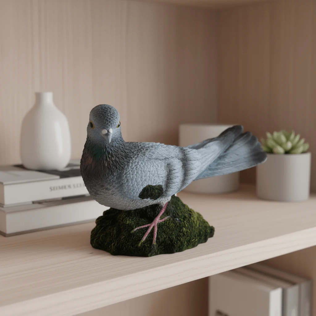 AKDC Artistic Polyresin Dove Decorative Showpiece – Elegant Home Accent Sculpture in Grey Finish, 16 × 21 cm - Image 2
