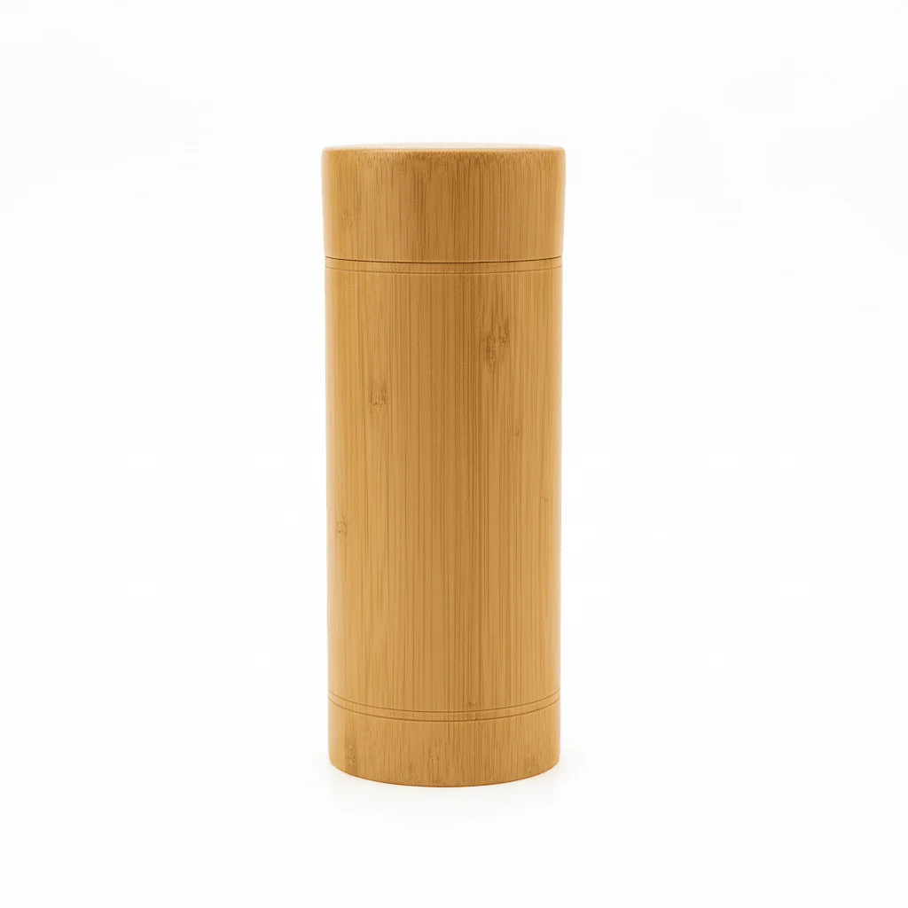 AKDC Natural Bamboo Canister with Push-Fit Lid — Eco-Friendly Storage Tube, 500ml