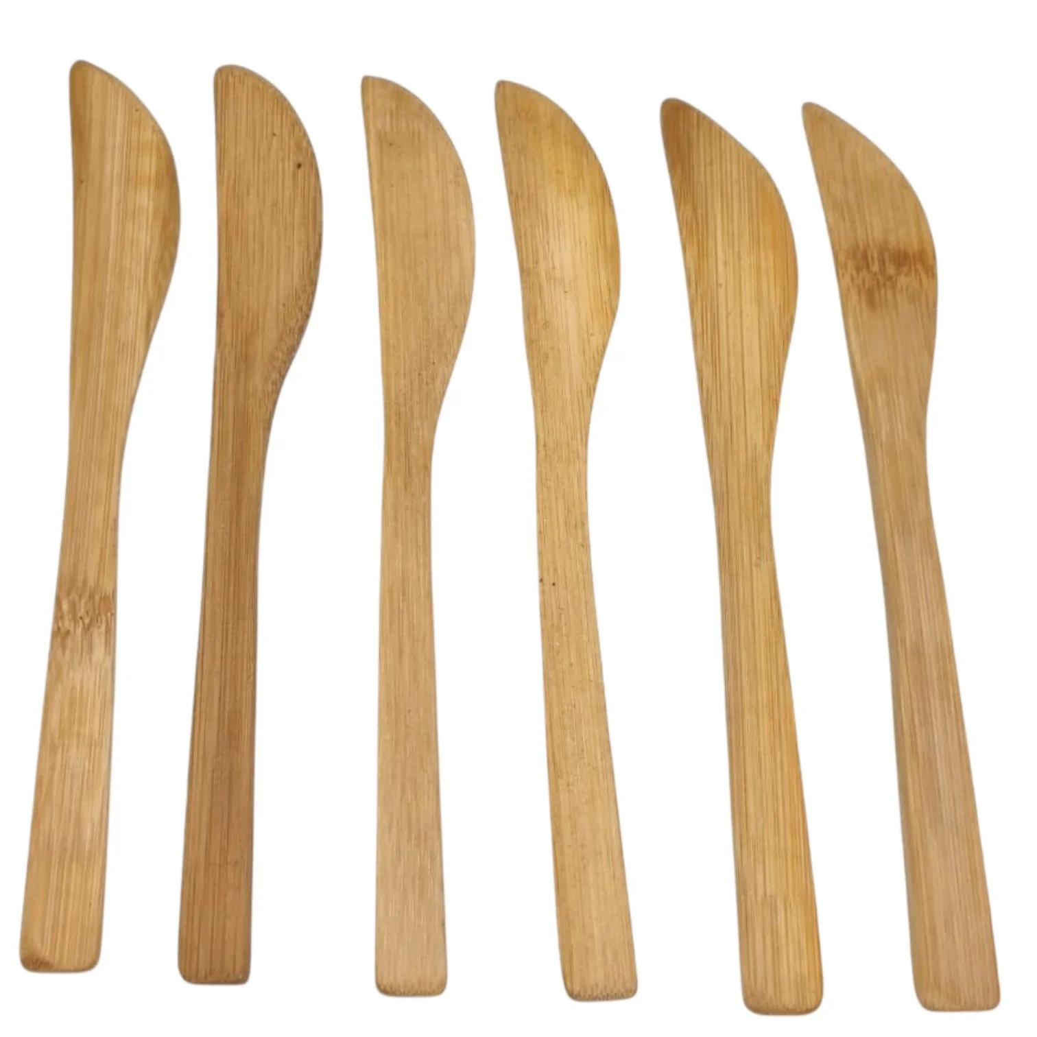 AKDC Bamboo Knife Dining Flatware Ideal for Kids Birthday Wedding & Party- Set Of 6Pcs-19cmX2.5cm - Image 2
