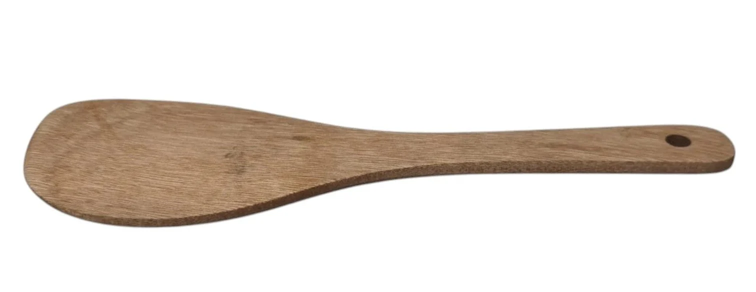AKDC Bamboo Spatula Durable Natural, Non Toxic and High Heat Resistance for Non Stick Cookware-22cmX8cm - Image 2