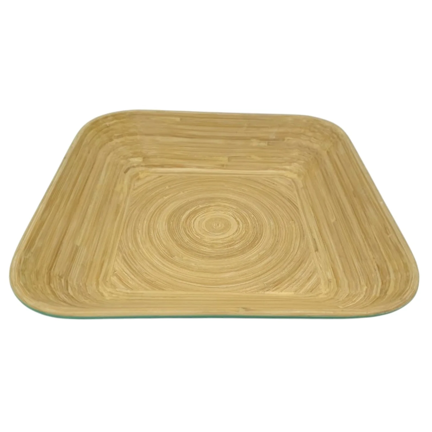AKDC Bamboo Square Shape Serving Tray-30cmX30cmX6cm-Green&Bamboo - Image 2