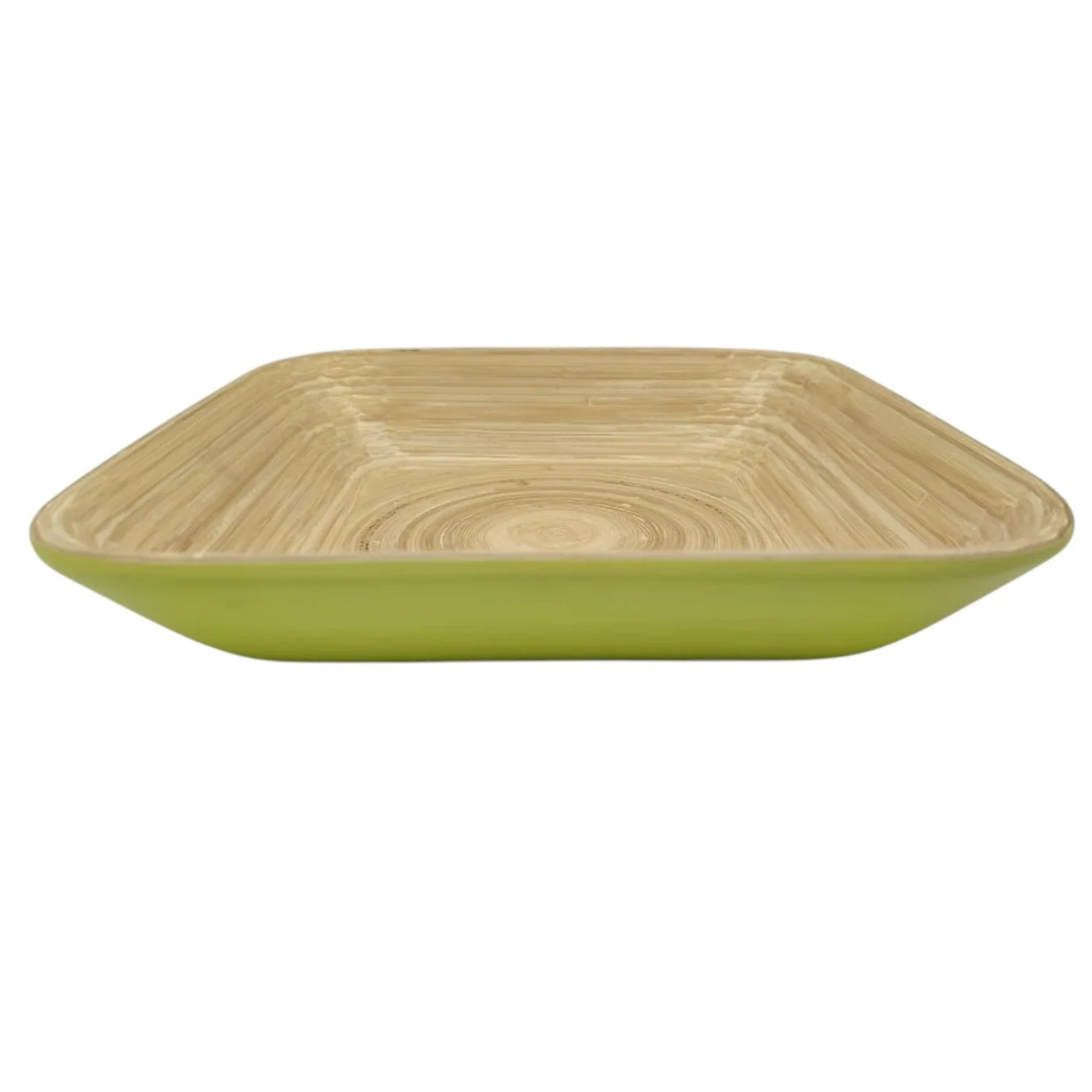 AKDC Bamboo Square Shape Serving Tray-30cmX30cmX6cm-LightGreen&Bamboo