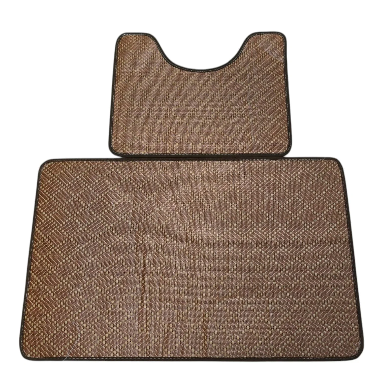AKDC Bathroom Rug Set Toilet Floor Mats Bath Side, Non-Slip & U-Shaped Mats, Water Absorbent Bath Rugs-2Pcs-77cmX48cm