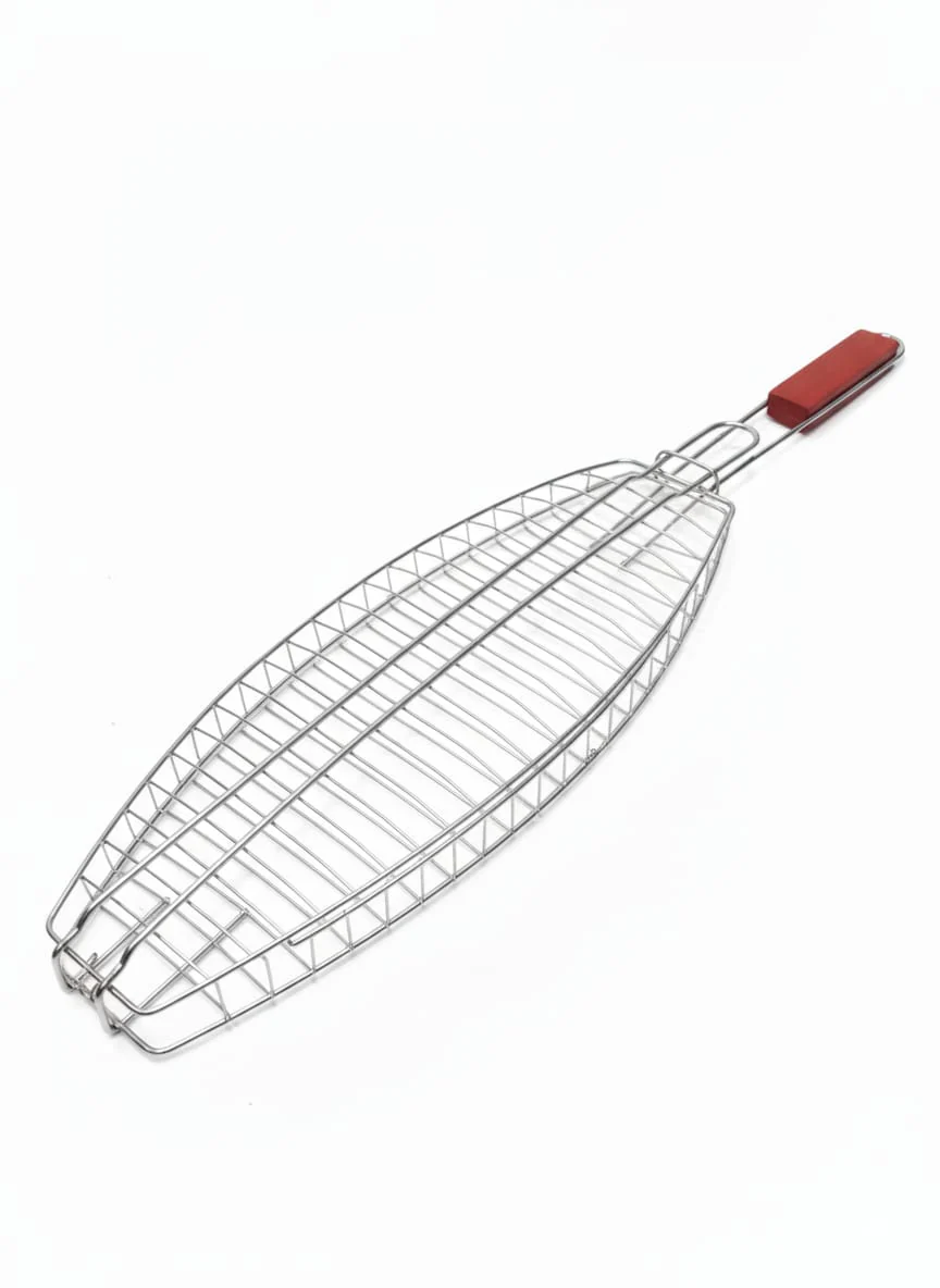 AKDC BBQ Oval Fish Grill 32 × 19 cm – Stainless Steel Folding Basket for Grilling Fish, Meat & Vegetables - Image 2