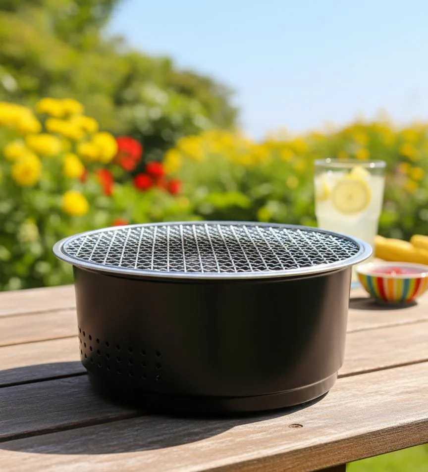 AKDC BBQ Steamer Set 28×12 cm | Durable Black Outdoor Cooking Set | Perfect for Steaming, Grilling & Outdoor Barbecue Use
