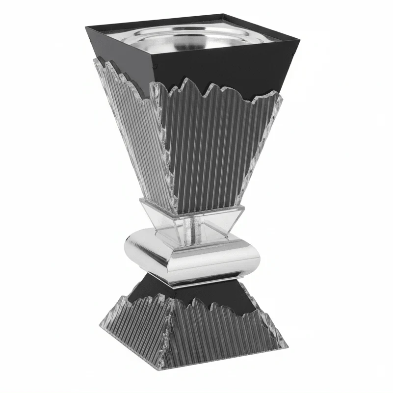 AKDC Black Acrylic and Metal Incense Burner Modern Stylish Burner 20cm
