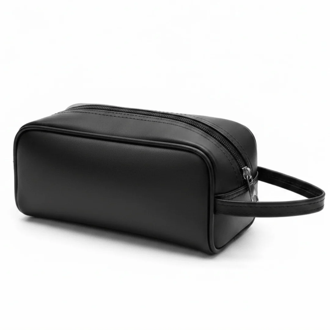AKDC Black Artificial Leather Handbag Pouch 23×9 cm Sleek Slim Design for Everyday Carry and Travel Use