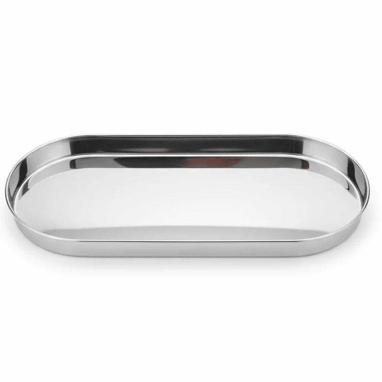 AKDC Elegant Metal Snack Tray | Sleek Matte Finish | 25.5×10.5cm — Redefine the Art of Serving