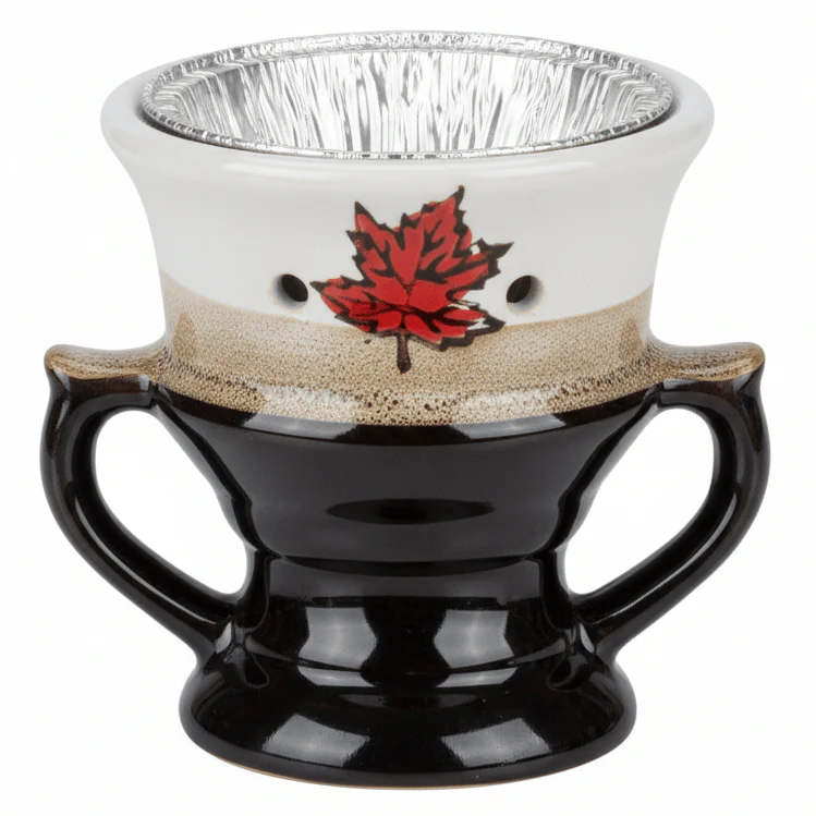 AKDC Brown and White Ceramic Incense Burner Compact Decorative Burner 10cm