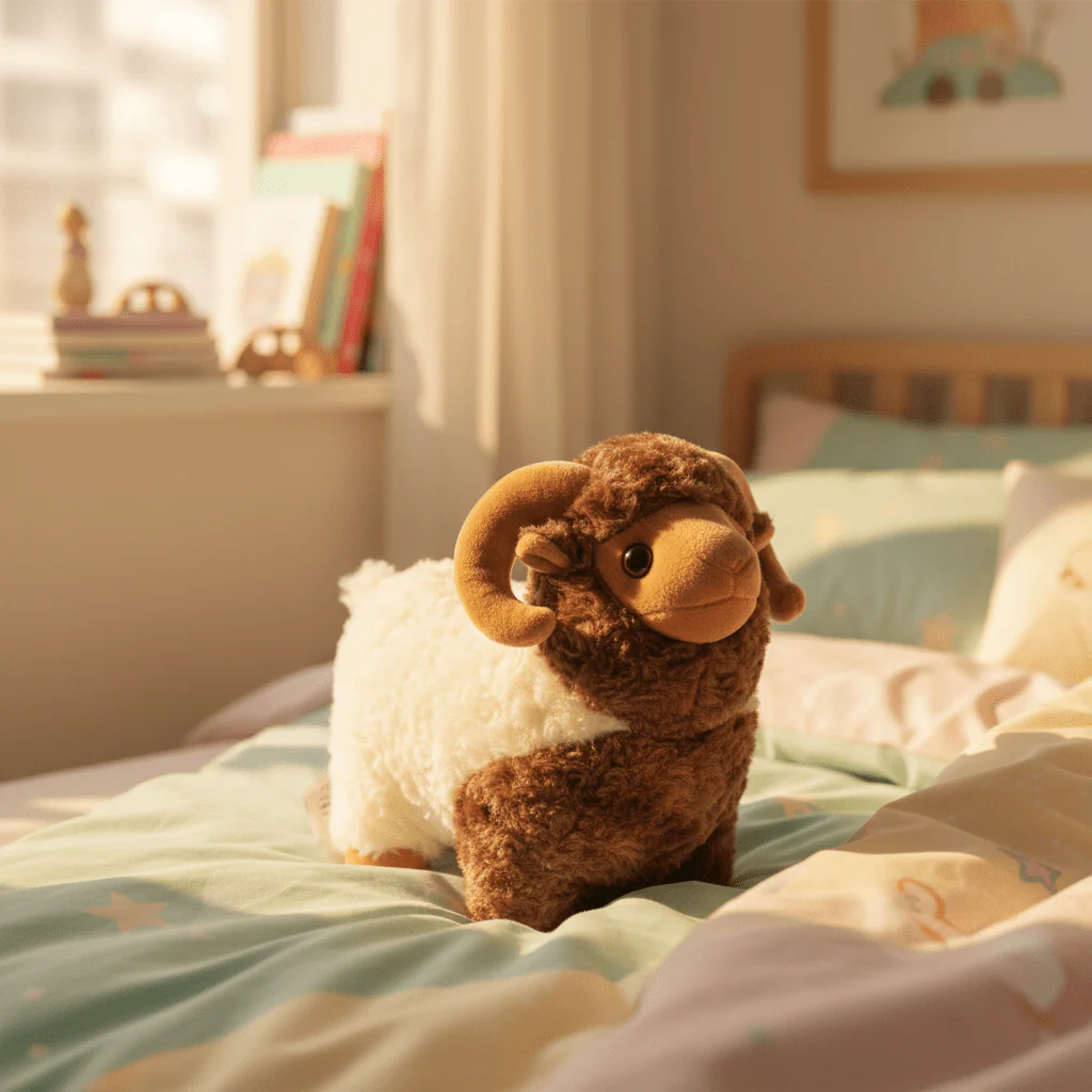 AKDC Brown & Cream Sheep Plush Toy 25cm Soft Stuffed Animal Toy Gift for Kids - Image 2