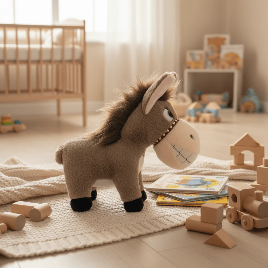 AKDC Brown Donkey Plush Toy 25cm Soft Stuffed Farm Animal Toy Gift for Kids - Image 2