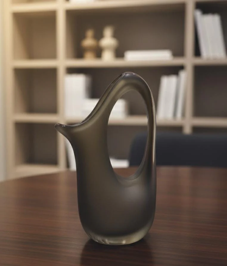 AKDC Brown Glass Vase – 24 cm Classic Smooth Decorative Vase - Image 2