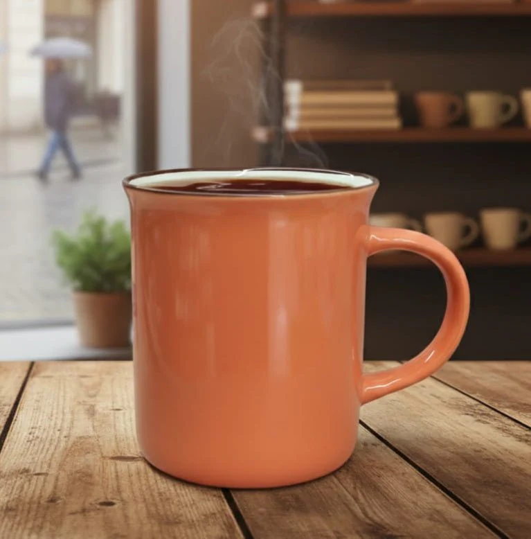 AKDC Ceramic Coffee Mug 400ml Orange – Stylish Heat-Resistant Cup for Coffee, Tea & Hot Beverages, Durable Gloss Finish for Daily Use - Image 2