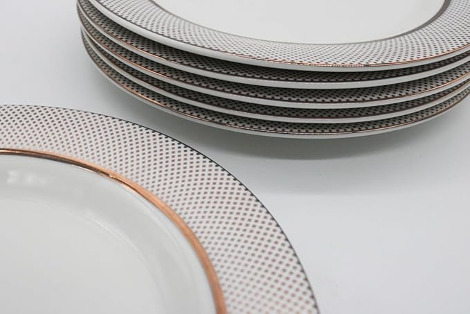 AKDC Ceramic dinner Plate 8inch set of 6 Multicolor