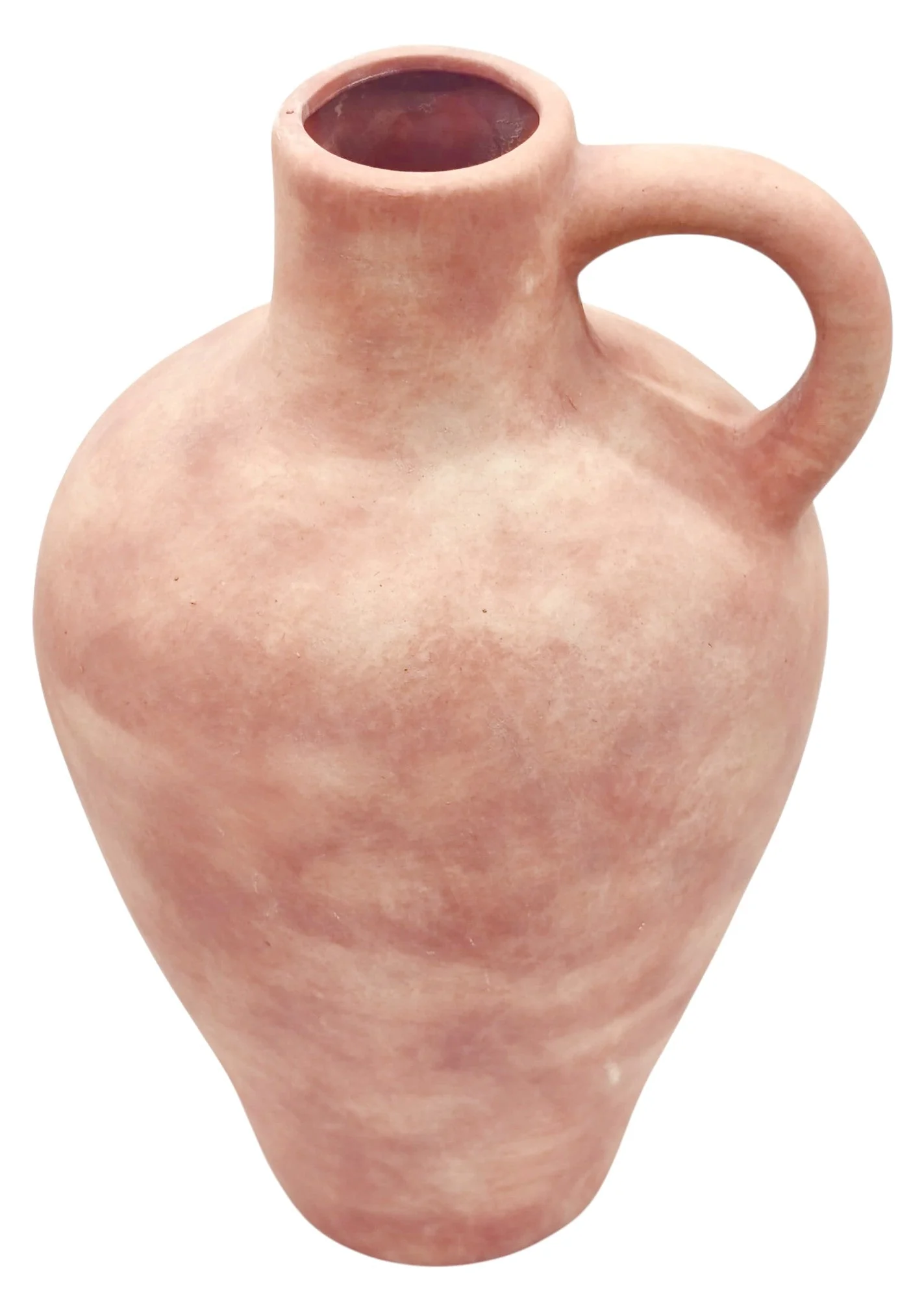 AKDC Clay Flower Vase 6cm*16cm*29cm, Single Handle-Amphora-Like Shape, Muted Pink - Image 2