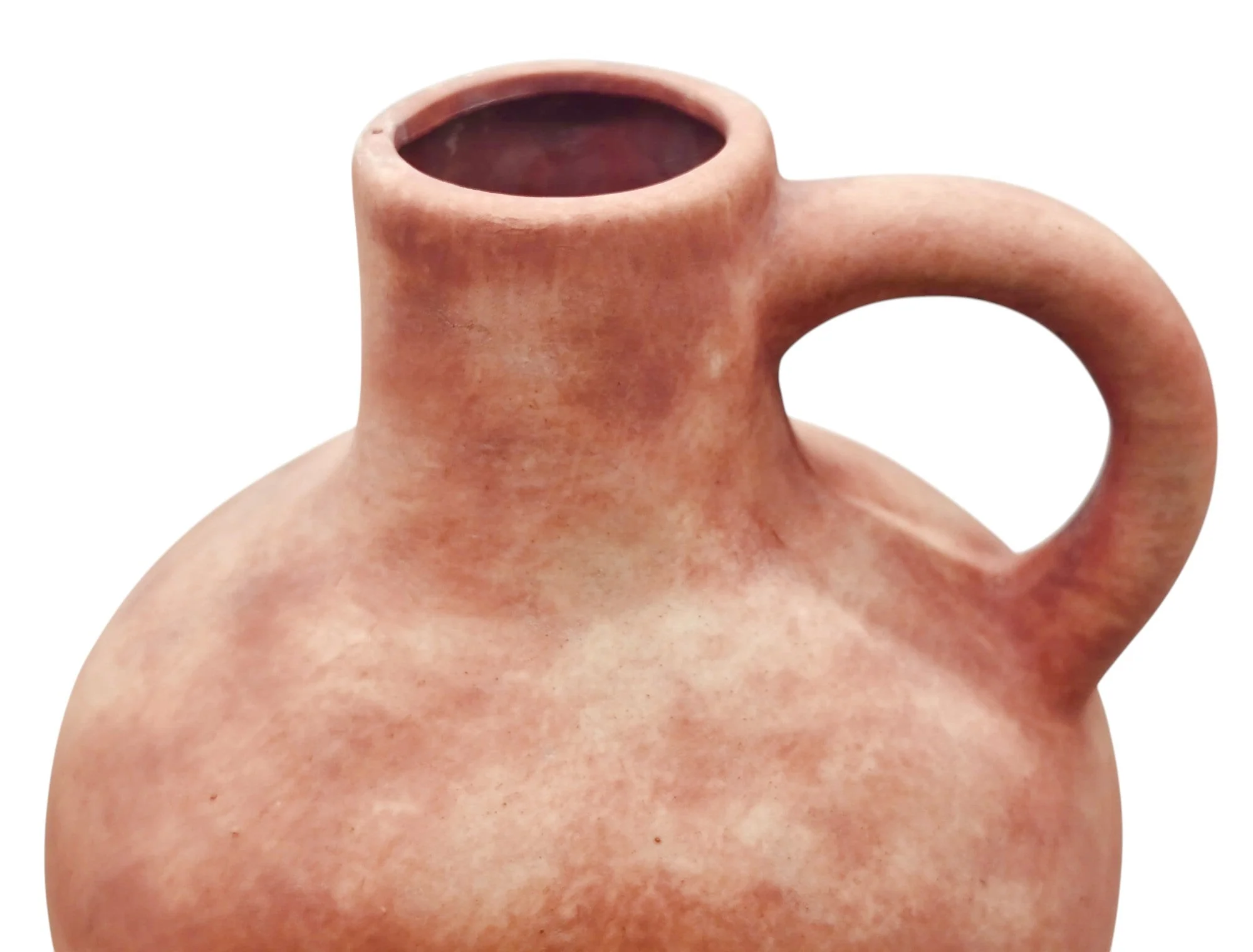 AKDC Clay Flower Vase 6cm*16cm*29cm, Single Handle-Amphora-Like Shape, Muted Pink - Image 3