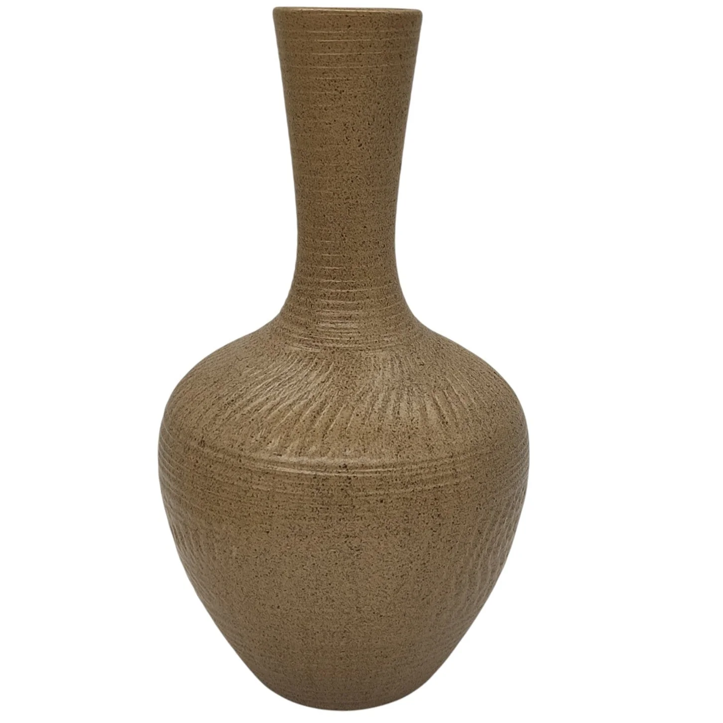 AKDC Ceramic Flower Vase Design and Unique Shapes, Floor Vase for Bedroom, Living Room, Office & Kitchen-35cmX7cm-Brown