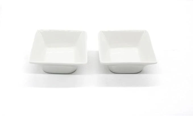 AKDC Ceramic Ivory Square Bowl - Modern Design - set of 2