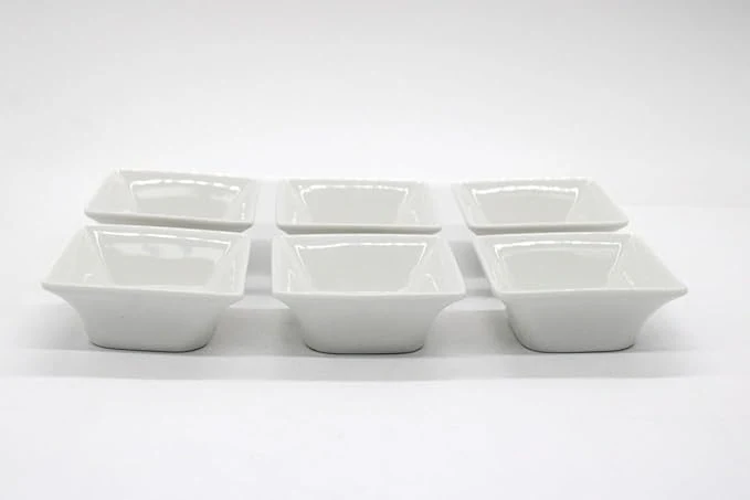AKDC Ceramic Ivory Square Bowl - Modern Design - set of 6 - Image 3