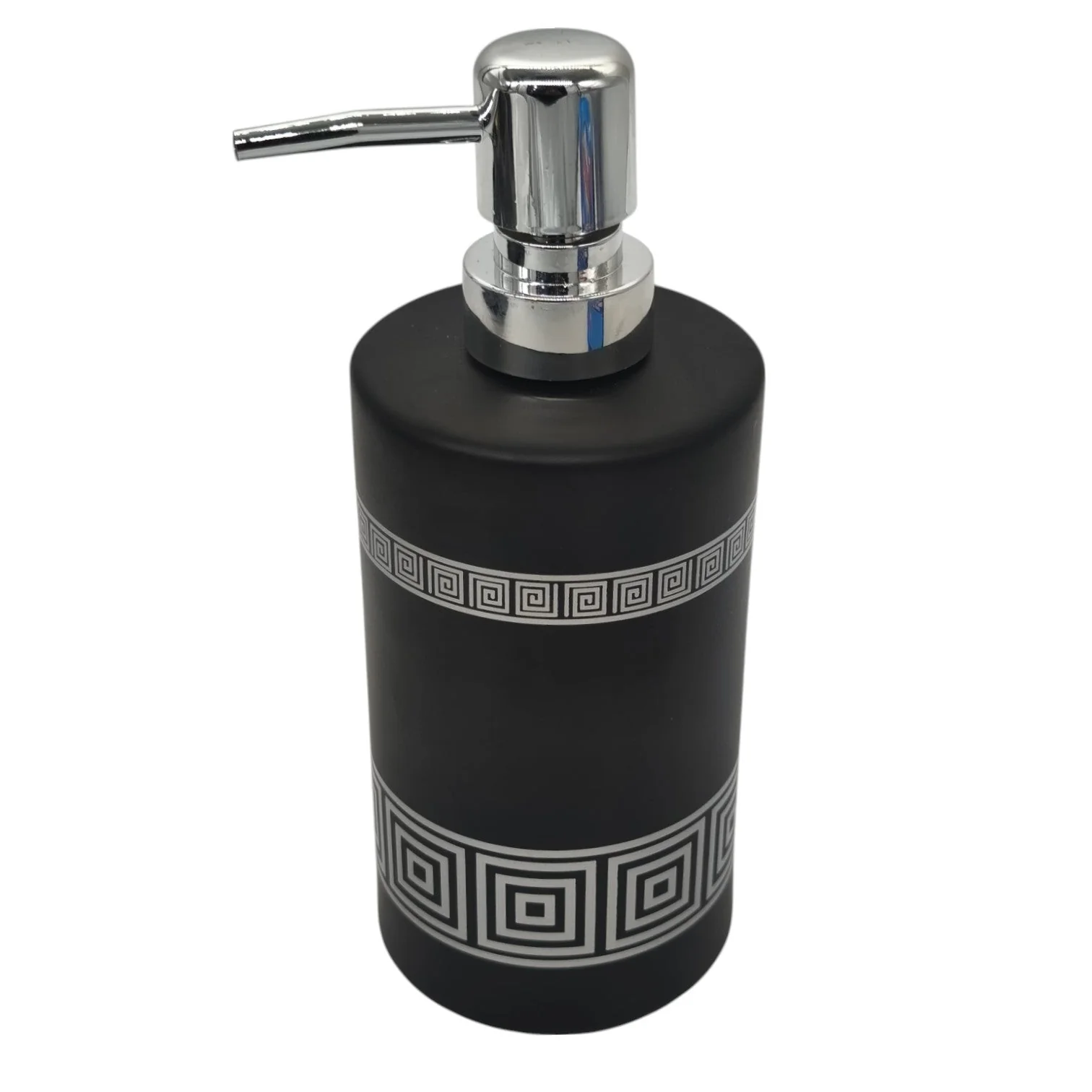 AKDC Ceramic Liquid Soap Dispenser Bathroom & Kitchen Dish Soap Dispenser with Easy-to-Press Pump -450ML-Black&Silver - Image 3