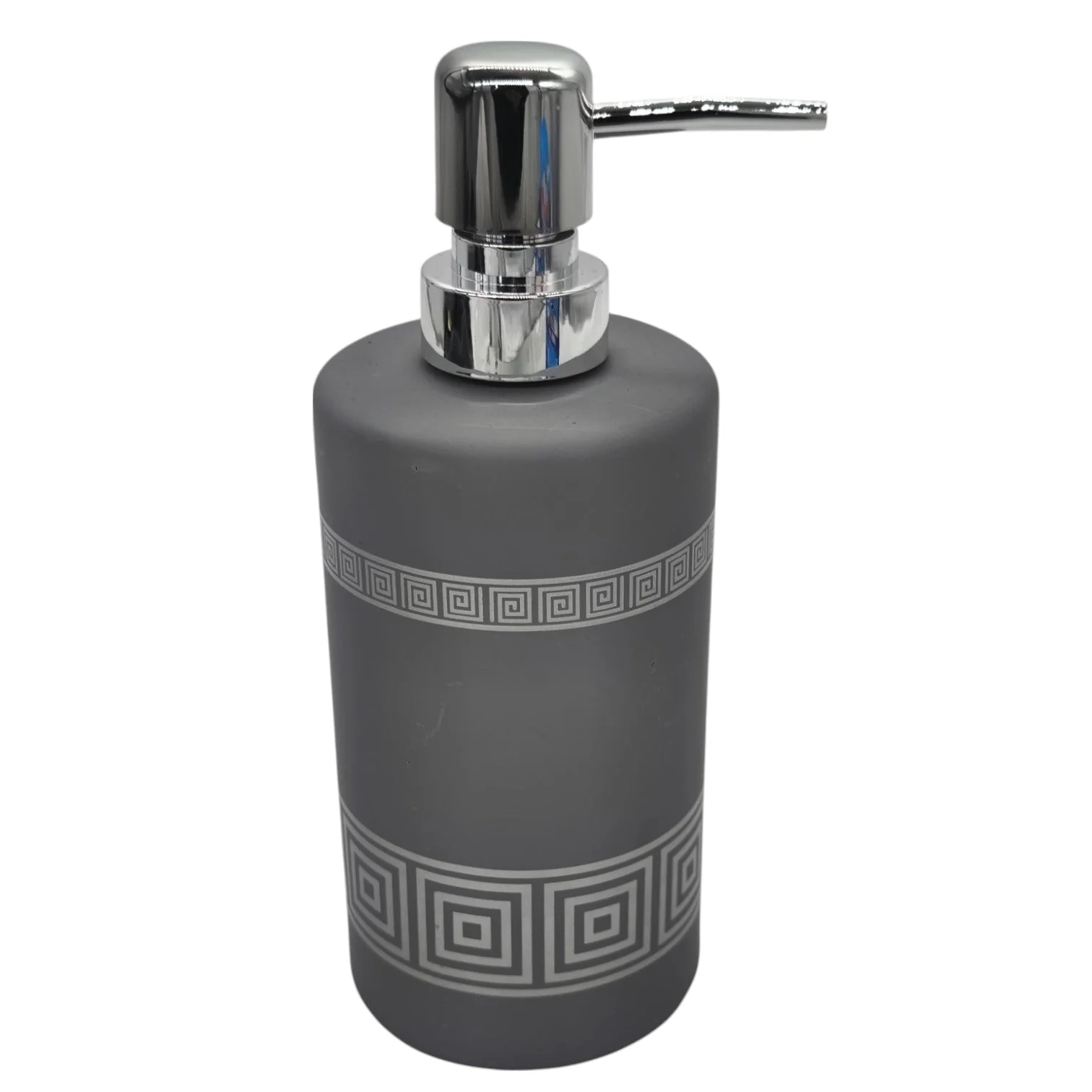 AKDC Ceramic Liquid Soap Dispenser Bathroom & Kitchen Dish Soap Dispenser with Easy-to-Press Pump -450ML-Gray&Silver - Image 3