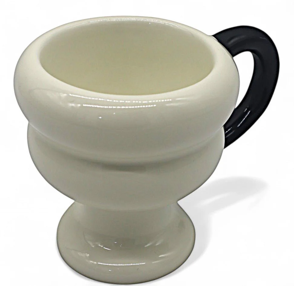 AKDC Ceramic Mug in White with Black Accent – 200ml Minimal & Modern - Image 2