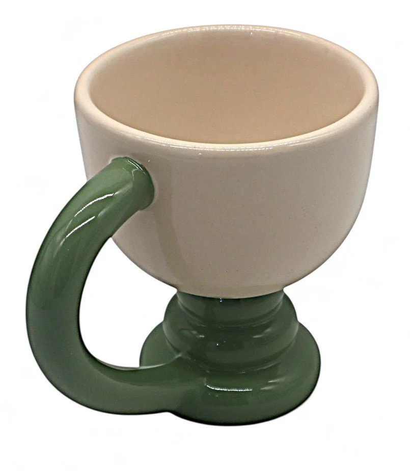 AKDC Ceramic Mug in Cream with Green Accent – 200ml Fresh & Simple Style - Image 2
