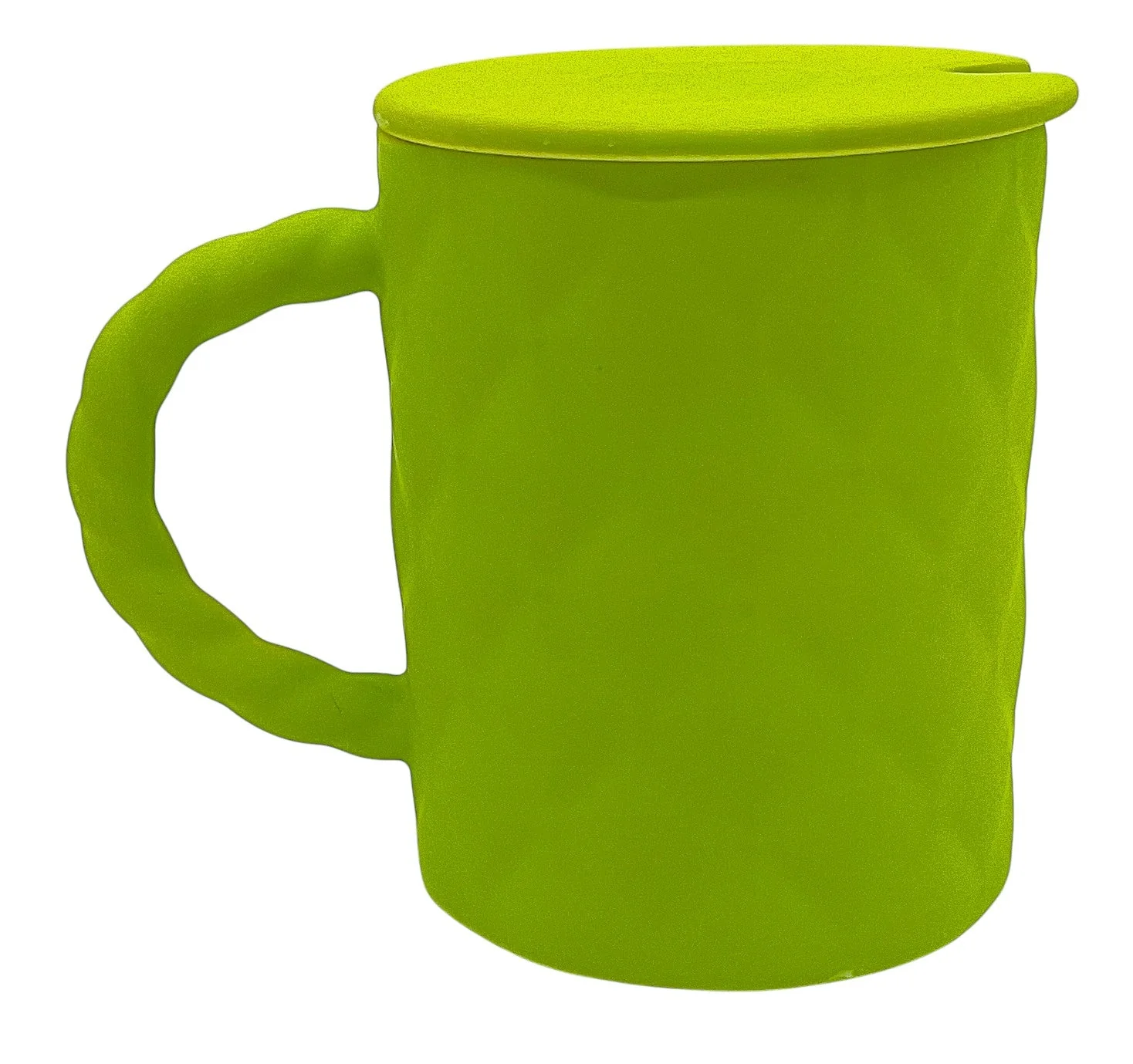 AKDC Ceramic Mug with Lid – Neon Green Coffee Mug, 400ml