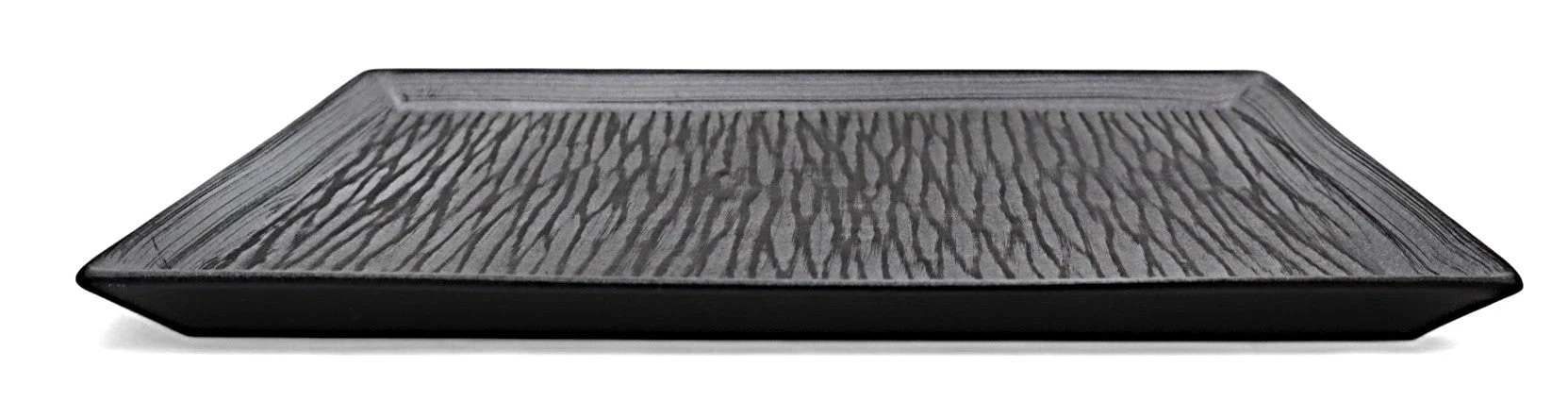 AKDC Ceramic Rectangular Dinner Plate 32.5×21.5 cm – Elegant Gray with Black Detailing - Image 2