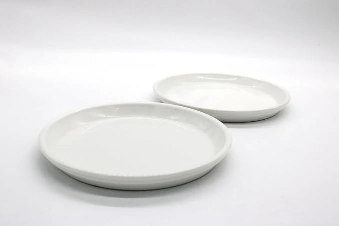 AKDC Ceramic Round Flat Plate 9inch set of 2 White - Image 3